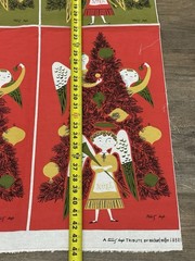 Michael Miller Fabric Panel Chinese Christmas Angel Tree Art Signed MCM Quilt