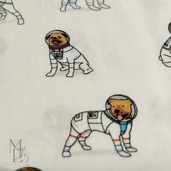 Sevenberry Dog Fabric Set of 3 Japanese Cotton Astronaut Surfing Festival 50cm