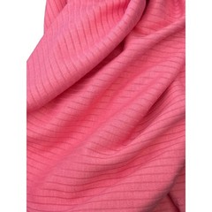 Bright Pink Ribbed Knit Fabric Soft Stretch Apparel Material 26 Inch Width