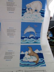 Cranston Print Works Ocean Babies Book Panel Fabric