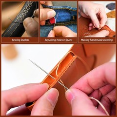 Upholstery Repair Kit: Extra Strong Waxed Sewing Thread 4 Black, white, brown