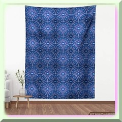 Dark Blue Waterproof Floral Fabric 108×58 inches