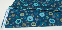 Michael Miller quilt-craft fabric FESTIVE MEDALLION dk teal 2 1/2 yds (cm-11852)
