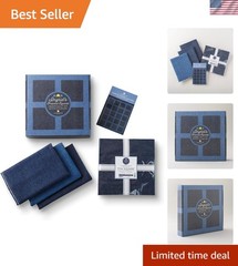 Indigo Washed Denim Quilting Kit | 10” Quilting Fabric Squares, 6.5 oz Yardag…