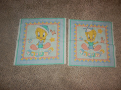 Looney Tunes Tweety Bird Baby Cut & Sew fabric panel Quilt block pillow Vintage