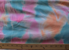 BLUE PINK ORANGE DESIGN POLYESTER FABRIC 2 WAY STRETCH 68X60″ 1.8 YARDS