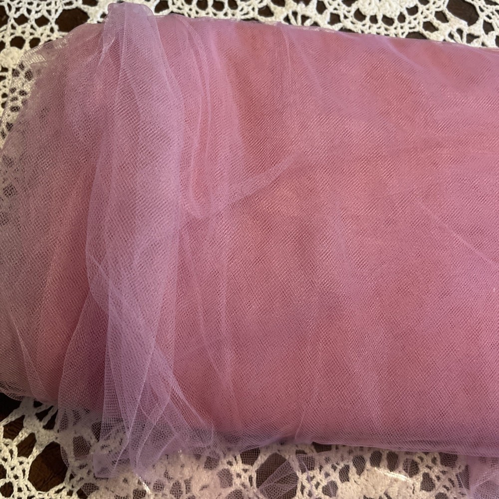Soft Bridal Mesh Tulle Netting Fabric – 58″ Wide x 1 Yard Soft Rose Pink Mauve