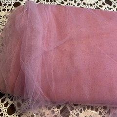 Soft Bridal Mesh Tulle Netting Fabric – 58″ Wide x 1 Yard Soft Rose Pink Mauve