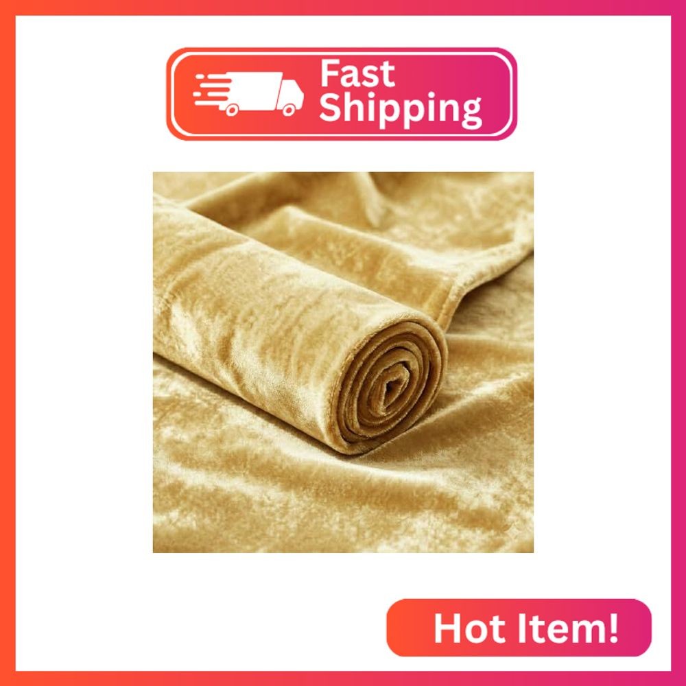 Q&J Fabric Co. Stretch Velvet Fabric by The Yard, 60 Inch Wide x 5 Yards Soft Lu