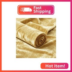 Q&J Fabric Co. Stretch Velvet Fabric by The Yard, 60 Inch Wide x 5 Yards Soft Lu