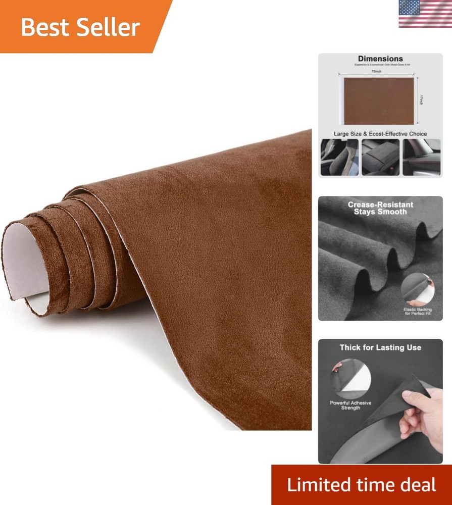 17×70 Inch Dark Brown Suede Wrap – Ideal for Car and Home Interiors