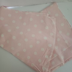 Fabric Remnant Material 24×90″ Cut Stains Fade Peach Pink Polka Dot Distressed