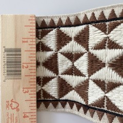 Schumacher Zulma Embroidered Tape Trim 80191 Brown 3 Yards Fine Textiles