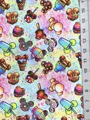 Disney Park Snacks And Treats Custom Fabric Fat Quarter 18”x28” Spandex