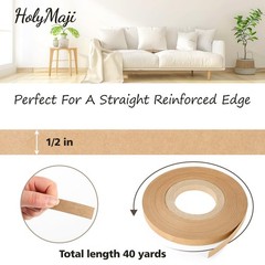 HolyMaji Upholstery Tack Strip, 1/2 Inch by 40 Yard inch × 40 yard, Tan