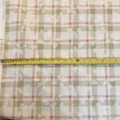 P Kaufmann Scroll Plaid Stripe Pink Olive Green Leaf Vine Fabric 4 ( Or 8) Yds