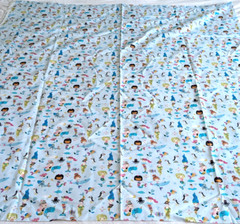 Hobby Lobby Cotton Fabric Mermaid Dolphin Unicorn on Light Blue 45″W x 1⅓ Yds
