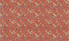 GP & J BAKER CURTAIN FABRIC DESIGN DESIGN Royal Court 6.5 METRES RED LINEN BLEND