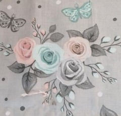 Gray Floral Fabric Cotton 1 pc 3 Yds x 62″ Craft Home