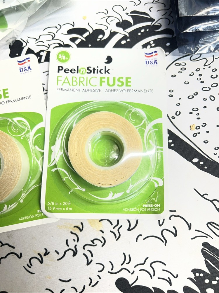 6 Pack Versatile PeelnStick Fabric Fuse 5/8″ x 20 ft Roll – No Sewing