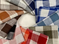Gingham Linen Checked Cotton Vichy Fabric Plaid Material Buffalo Check 55″ Wide