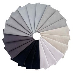 Gray Solid Cotton Fabric Charm Pack 5″ X 5″ Precut Quilt Squares, 42 Pcs (7 Shad