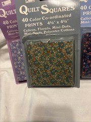 Vtg Quilt Squares 200 Color Co-ordinated Prints 4 3/8 X 4 3/8 Packages