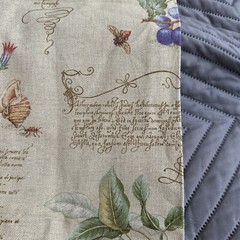 Fabric Remnant Kaufmann Flowers Botanical Beige Stain Repellant 1 yard