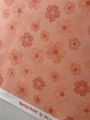 Cotton Fabric Cute Flower Salmon Pink Color By Moda 44”x 36” 591