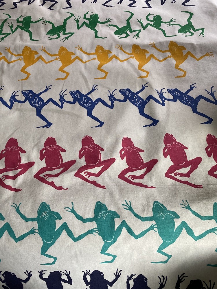 RARE Michigan Rag Co. Fabric Frogs Print Marushka 65” wide 1 – 12 yds NOS