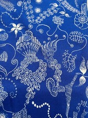 Ruby Tattoo Rowan Westminster Fibers Fabric Blue #PWDB027