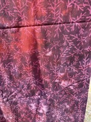Burgundy Red Batik Fabric Deep Dye Tree Branch Geometric Quilting Art Textile