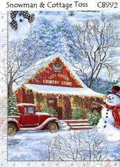 Snowman Cottage Store Christmas Holiday cotton quilt fabric Timeless 8992