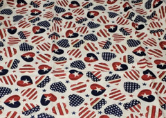 Patriotic Heart Toss Fabric 1 Yard Timeless Treasures SoHo Stars Stripes Flag