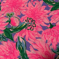 LILLY PULITZER Cotton Poplin Fabric Pink Blossom Try Your Zest 36″ X 57″