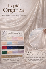 Liquid Organza Fabric By The Yard Ultra Glossy Sheer Structured Bridal Drape 60″