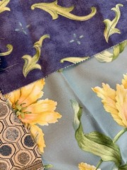 VTG Lot of 9 shades of blue + purple print designs fabrics remnants quality new