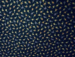 VTG Tiny Ditzy Black w/Multicolored Rosebuds Cottagecore /French Country BTFQ