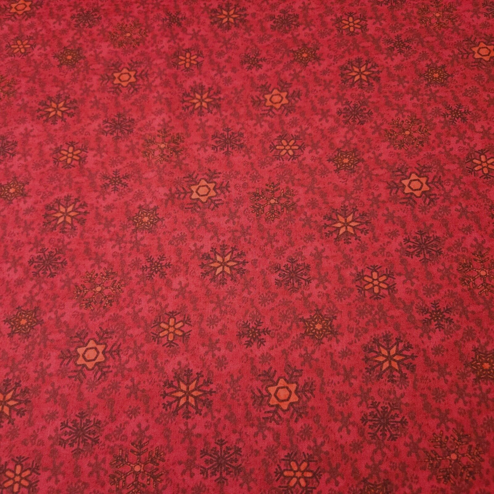 Snow Daze BTY Debra Jordan Bryan Quilting Treasures Snowflakes Red