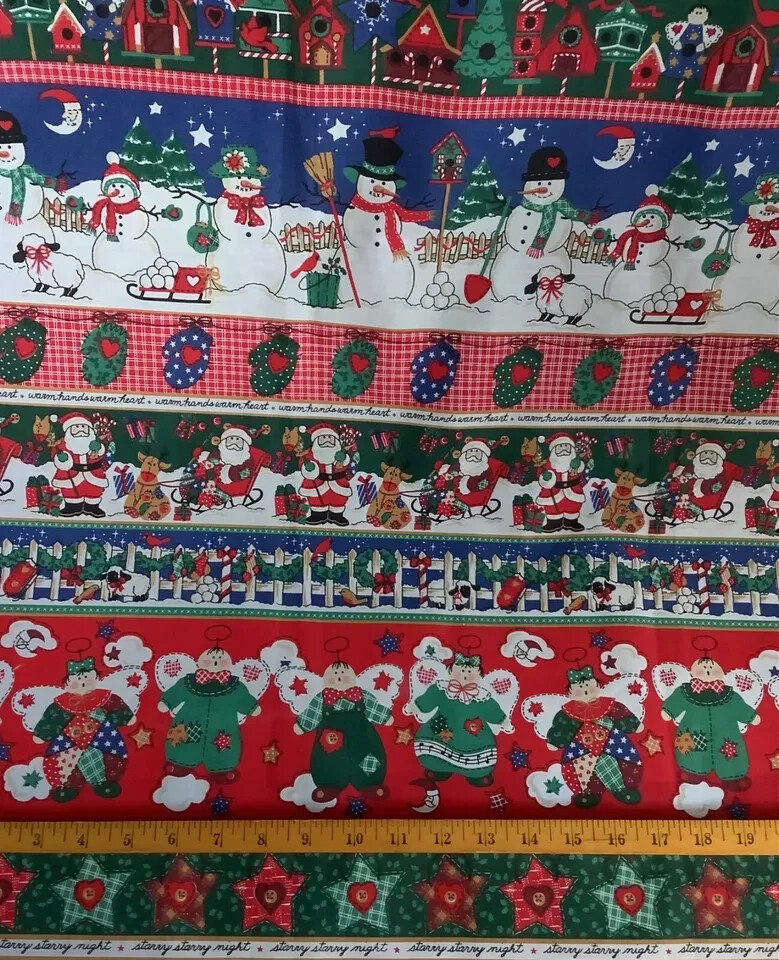 Vintage Christmas Border #5321 Fabric Traditions BTY New cotton