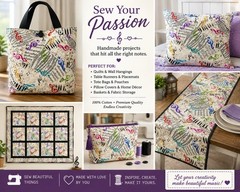 Timeless Treasures Jazz Fusion Piano Music Notes Cotton Quilt Fabric by the Yard