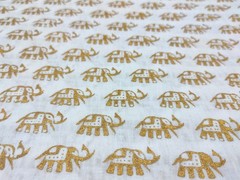 15 Yard Hand Block 100% Cotton Elephant Fabric NO TARRIF CHARGES 100%✅ZK_308