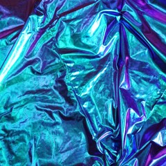 Metallic Laser Stretch Fabric Purple Turquoise Holographic Crafts Material Shiny