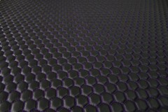 Hexagon Vinyl Grain Quilted Faux Leather Upholstery Fabric | Purple Green 55″