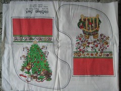 fabric panel 607 Christmas Patch Press CUT-OUTS 1981 uncut /X-Mas SockBoxes