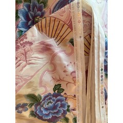 Sold by the yard. Stanley King Studio French Chinoiserie Fan Floral Cotton