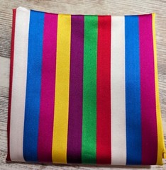 Multi Colored Striped Satin Fabric