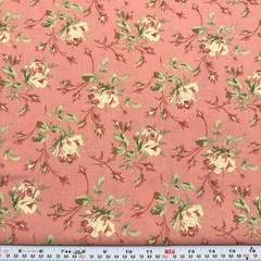 Rose Floral on Pink Unbranded Cotton Fabric by the HALF YARD