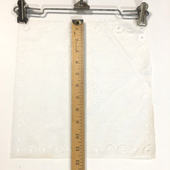 Fabric lace panel square – Owl on Branch – white sewing craft Vintage