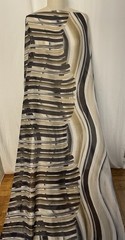 Silk Batiste Horizontal Stripes Vertical Waves Print Fabric By The Yard 54″ Wide